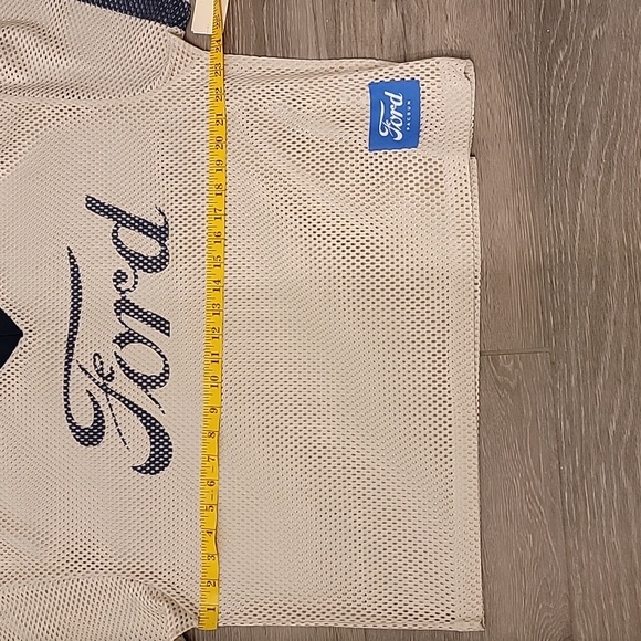 PacSun Ford Unisex Beige and Navy Mesh Jersey~Size Medium~New With Tags - Picture 2 of 6